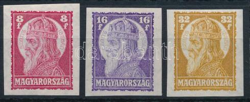 1928 Szent István (II.) vágott sor (50.000) / Mi 455-1457 imperforate set