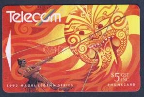 Új-Zéland 1992 Maori legendák - A Nap 5$ használatlan telefonkártya