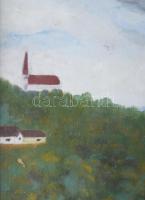 Márton László (XX. sz. vége/XXI. sz. eleje): Tihanyi belső öböl (Balaton). Olaj, farost, jelzett. Üv...