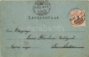 1898 Pápa, Irgalmas Nővérek zárdája, M. kir. dohánygyár. Kis Tivadar kiadása, Art Nouveau, floral (E...