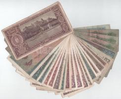 Vegyes 25db-os Pengő bankjegytétel 1930-1946. 100.000BP (2x) + 100.000MP - 10.000.000MP (2xklf) + 2P...