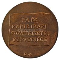 Borsos Miklós (1906-1990) DN "Fa és Papiripari Szövetkezetek Szövetsége" kétoldalas, öntöt...