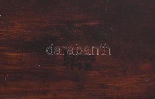 Babos Éva (1948-): Tanya. Olaj, farost, jelzett. Dekoratív, sérült fakeretben, 44×70 cm