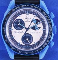 Omega X Swatch - Moonswatch - Mission to The super Blue Moon férfi karóra. Működik, leírással, díszd...