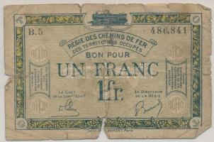 Németország / Saar-vidék / Francia megszállás 1923. 1Fr T:G Germany / Saar Protectorate / French occupation 1923. 1 Franc C:G Krause P#R5
