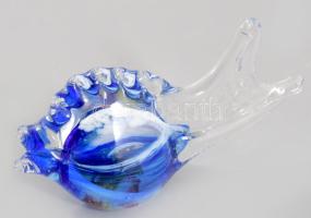 3 darab üveg hal és delfin figura, h: 10 cm alatt