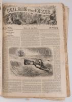 1863 Der Bazaar. Illustrirte Damen-Zeitung + Beilage zum Bazar c. német nyelvű folyóiratok töredékes...