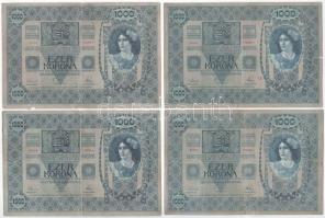 Vegyes 9db-os Korona bankjegytétel 1902-1920. 2K-100K T:F szép papír-VG