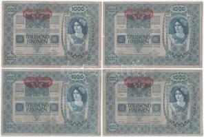 Vegyes 9db-os Korona bankjegytétel 1902-1920. 2K-100K T:F szép papír-VG