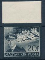 1942 Kormányzóhelyettesi gyász ívszéli vágott bélyeg (20.000)