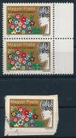 1985 Nemzetközi Nőnap (II.) 2Ft függőleges párban arany pöttyök a Magyar Posta feliratban + támpéldány
