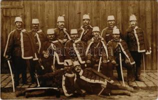 1914 Huszárok csoportja / WWI K.u.K. military, group of hussars. photo (fl)