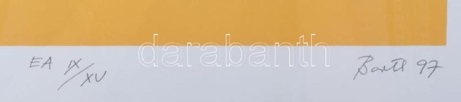 Bartl József (1932-2013): Kék és narancs, 1997. Szitanyomat, papír, jelzett, művészpéldány EA IX/XV....