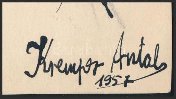 Kremper Antal jelzéssel: Kalapos, tus, papír, 14x10