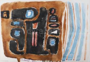 Ladányi Imre/Emory Ladányi (1902-1986): Synchromic, 1964. Akvarell, papír. Jelzett. Üvegezett fakeretben. 35x50 cm