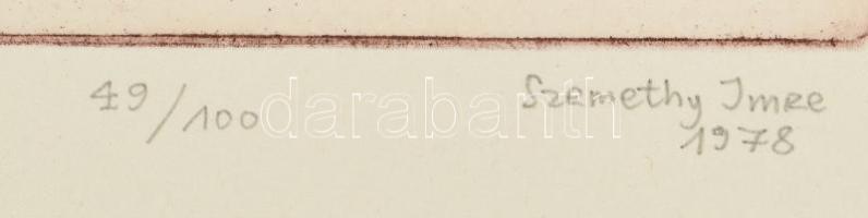 Szemethy Imre (1945- ): Mandarin, 1978. Rézkarc, papír, jelzett, számozott (49/100). 20×11,5 cm