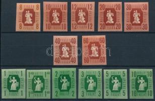 1946 Forint-fillér vágott sor (50.000) / Mi 947-959 imperforate set