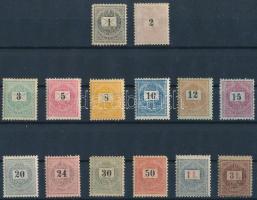 1888-1889 Teljes krajcáros sor, az 1kr és 3Ft sztereo (153.800) (2kr ránc / crease, 3kr rozsda / stain,