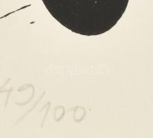 Szabados Árpád (1944-2017): Bartók Béla emlékére, (részlet), 1971-78. Szitanyomat, papír, jelzett, s...