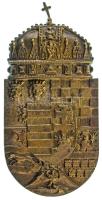 DN "Magyar Királyság címere" egyoldalas öntött bronz plakett (116x240mm) T:AU