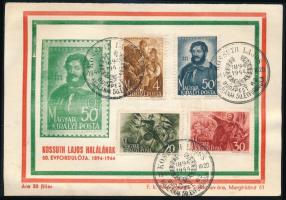 1944 Kossuth Lajos halálának 50. évfordulója sor emléklapon alkalmi bélyegzésekkel
