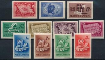 1948 Centenárium vágott sor (80.000) / Mi 1000-1010 imperforate set