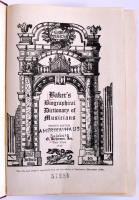 Baker's Biographical Dictionary of Musicians. Fourth Edition. Revised and Enlarged. New York, 1940, G. Schirmer, [16]+1298 p. Angol nyelven. Kiadói egészvászon-kötés, kissé kopottas borítóval.