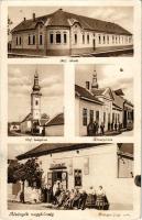Alsónyék, Református templom és iskola, Községháza, Hangya szövetkezet üzlete és saját kiadása. Borgula felvétele (Rb)