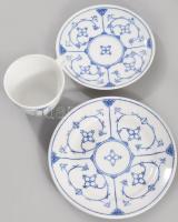 Kahla vasfűmintás egyszemélyes reggeliző szett, csésze alátéttel és desszertes tányér. Jelzés nélkül...