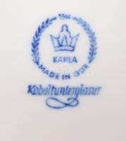 Kahla vasfűmintás egyszemélyes reggeliző szett, csésze alátéttel és desszertes tányér. Jelzés nélkül...