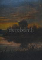 Olvashatatlan jelzéssel, XX. sz. első fele: Hangulatos táj. Olaj, vászon. 50x70 cm. Dekoratív fakere...