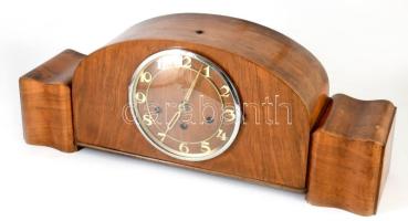 Kienzle art deco kandalló óra, kulccsal, működik, 58x21 cm