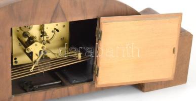 Kienzle art deco kandalló óra, kulccsal, működik, 58x21 cm