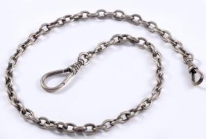 Ezüst (Ag) óralánc, jelzés nélkül, h: 40 cm, nettó 30,3g