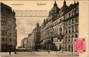 Budapest V. Szabadság tér, villamos. Divald Károly 63. sz. (EK)