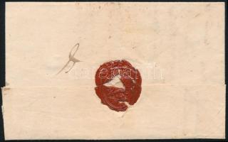 1837.06.16. Levél 8kr portóval, viaszpecséttel, piros "Presburg / Franco" bélyegzéssel (Gu...