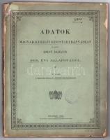 Adatok a magyar királyi kincstári bányászat és azzal rokon ágazatok 1905. évi állapotáról. Közzéteszi a magyar királyi pénzügyministerium. Bp., 1906, M. Kir. Állami Ny., 173 p. Kiadói papírkötés, viseltes állapotban, hiányos borítóval és gerinccel, a lapokon sérülésekkel, ázásnyomokkal.