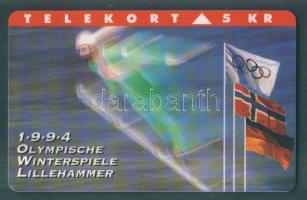 Dánia 1994 Téli olimpia 5KR használatlan telefonkártya