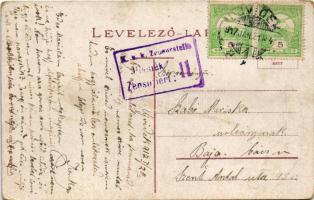 1917 Újvidék, Novi Sad; Rákóczi Ferenc út, villamos, piac. Gerő Mór kiadása / street, tram, market +...