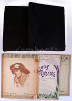 Vegyes kotta tétel, 5 db, közte Bartók Béla: Román népi táncok (Jocuri poporale romanesti), Lehár Ferenc: Cigányszerelem, stb. Változó állapotban.