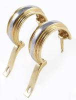 Fehér- és sárga arany (Au) fülbevaló pár, 14k, jelzett, nettó 7,3g