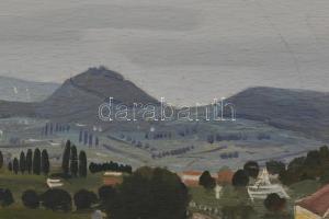 Molnár C. Pál (1894-1981): Kilátás Tördemic felé (Badacsonytördemic). Olaj, falemez, jelzett. Hátold...