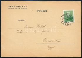 1935 Nyomtatvány Arcképek 6f bérmentesítéssel Egyiptomba, ritka!