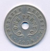 Dél-Rodézia / Zimbabwe 1936. 1p Cu-Ni "V. György" T:AU,XF Southern Rhodesia / Zimbabwe 1936. 1 Penny Cu-Ni "George V" C:AU,XF Krause KM#7