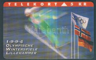 Dánia 1994 Téli olimpia 5KR használatlan telefonkártya