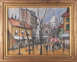 Diener-Dénes Rudolf (1889-1956): Párizsi részlet. Pasztell, papír, jelezve jobbra lent. Üvegezett fakeretben, 30×39 cm