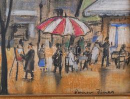 Diener-Dénes Rudolf (1889-1956): Párizsi részlet. Pasztell, papír, jelezve jobbra lent. Üvegezett fa...
