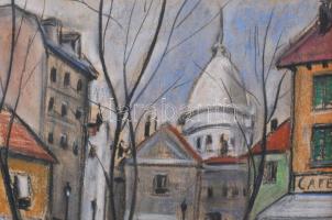 Diener-Dénes Rudolf (1889-1956): Párizsi részlet. Pasztell, papír, jelezve jobbra lent. Üvegezett fa...