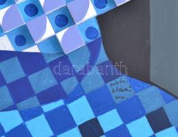 Sugár Gábor (1976-): Cica. Akril, foamix, vászon, jelzett, hátoldalán autográf felirattal és a művés...