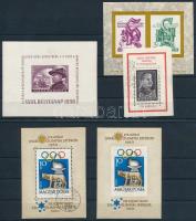 1950-1960 5 db blokk, ebből 2 db első napi bélyegzéssel (44.500)